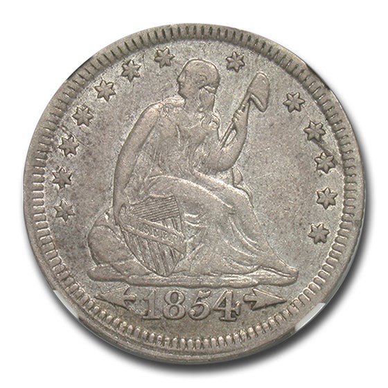 1854 Liberty Seated Quarter XF-45 NGC (Arrows) 1854 Liberty Seated Quarter XF-45 NGC (Arrows)